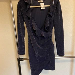 Agaci navy blue glitter dress